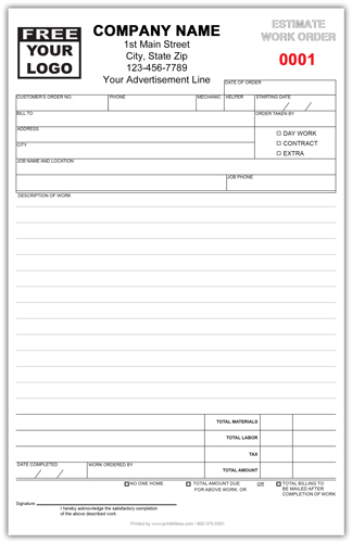 General Work Order Invoice Form