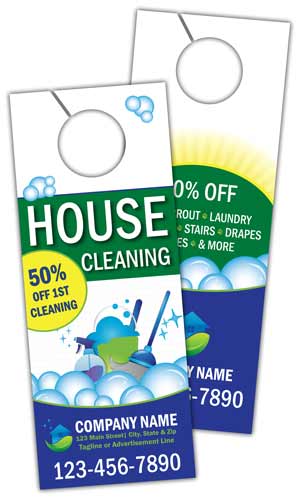 Home Cleaning Door Hanger 2 sided