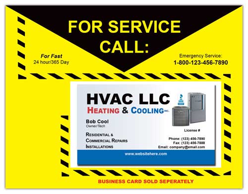 HVAC Business Card Window Label