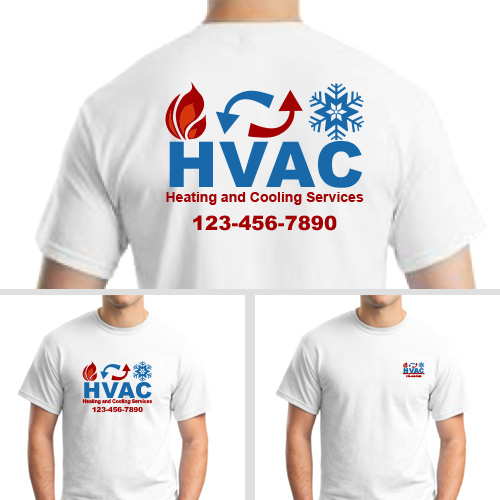HVAC Work T-Shirt with Full Color Logo