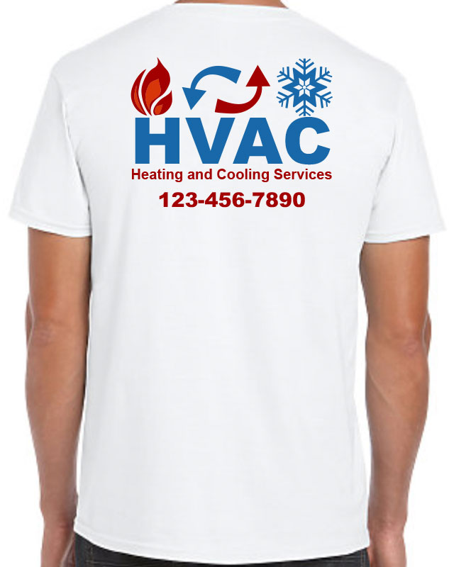 HVAC Work T-Shirt with Full Color Logo with back imprint