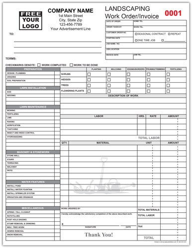 Landscaping Work Order Form