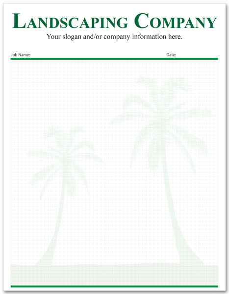 Large Custom Printed Landscaping Notepad