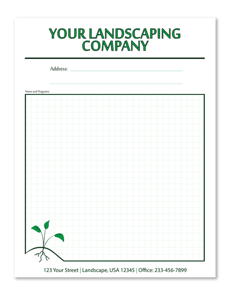 Half Page Personalized Lawn Care Notepad