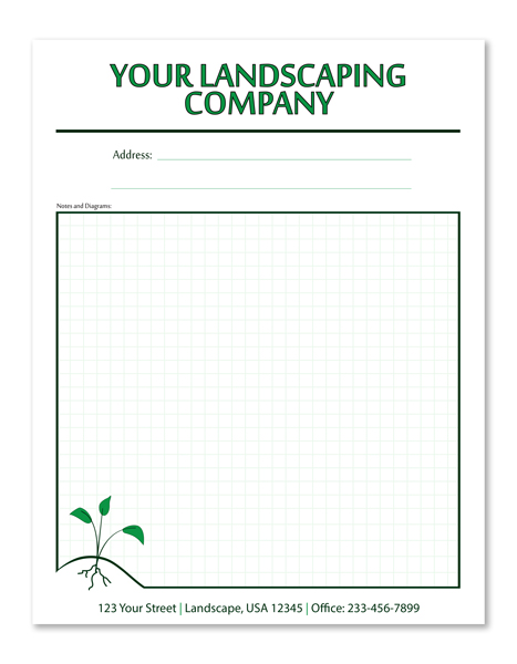 Half Page Personalized Lawn Care Notepad