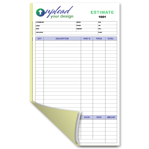 Full Color Custom Form 2 part NCR Legal Size