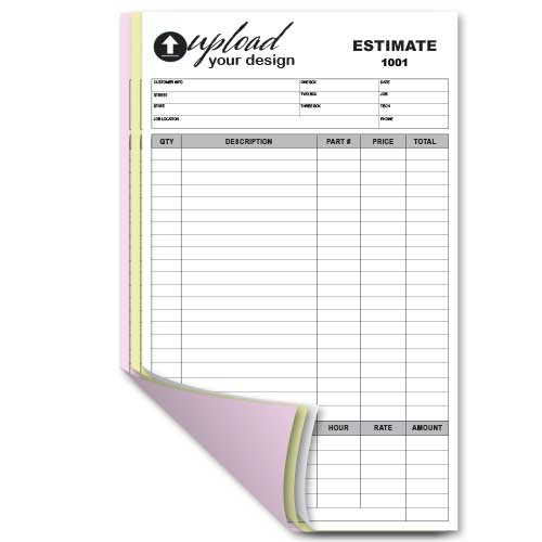 Custom Printed 3 part forms