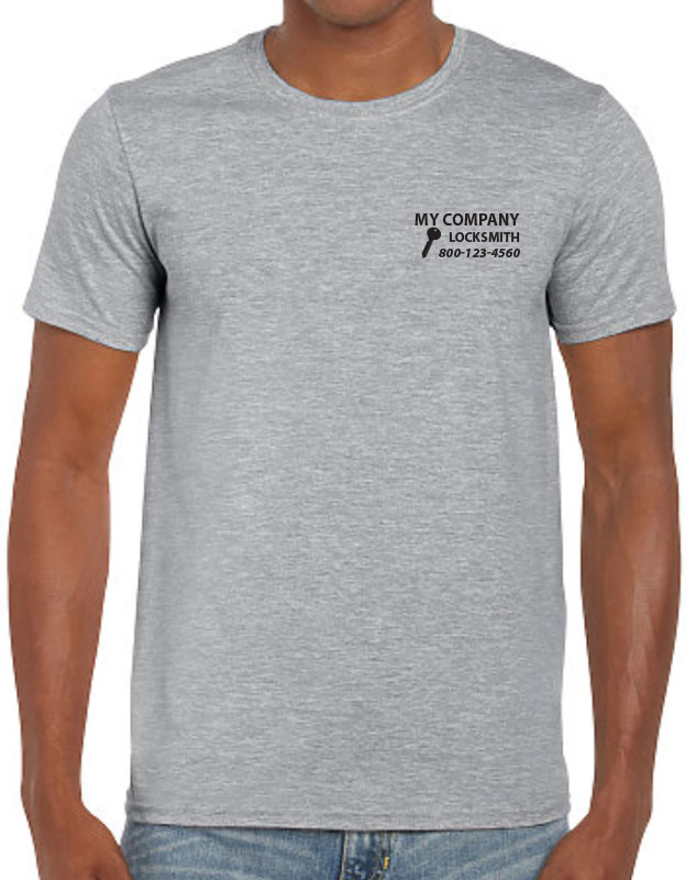 Locksmith Work T-Shirts with front left imprint