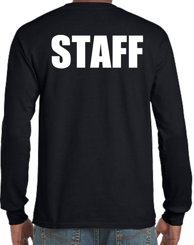 Staff T-shirts Long Sleeved back imprint