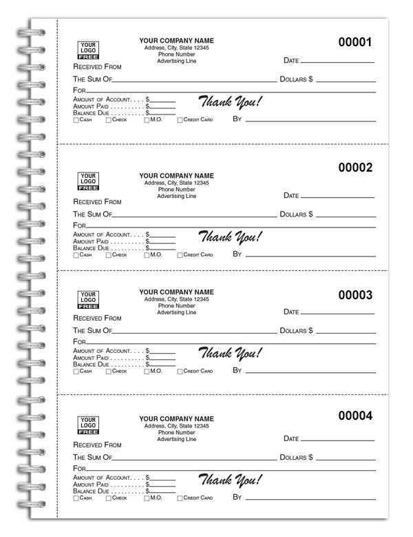 Personalized Cash Receipt Forms