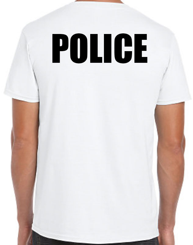 Custom Police T-Shirts back imprint