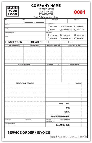 Pest Control Service Invoice 880