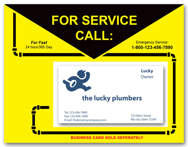 Plumbing Business Card Window Label