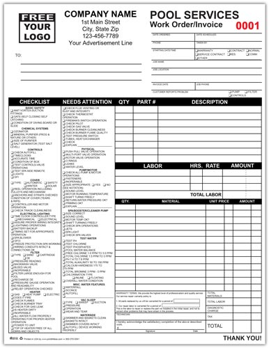 Pool Services Work Order Forms