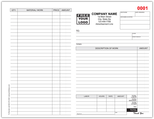 Spa - Pool Work Order Invoice Form