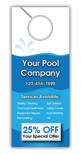 Pool Cleaning Company Door Hanger