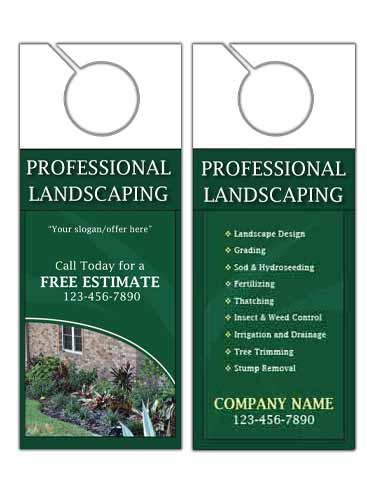 Professional Landscaping Door Hanger 2 sided