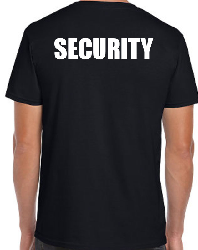 Security T-shirts back imprint