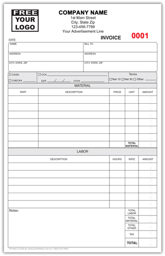 Small Work Order Form