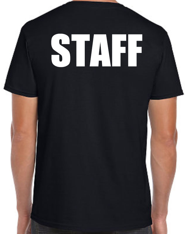 Staff t-shirts back imprint