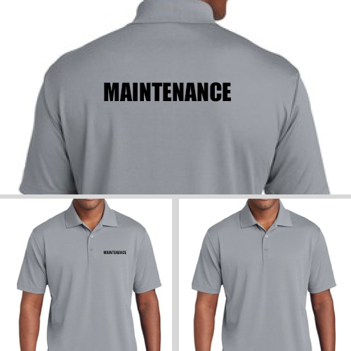 grey work polo shirt