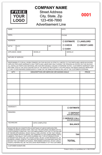 Appliance Service Request Form