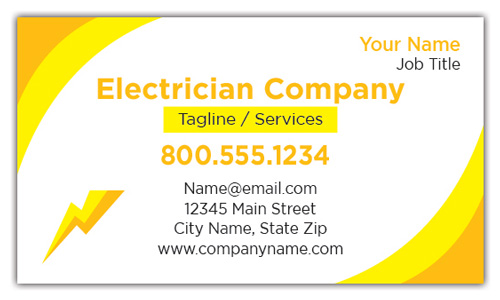 Electric Company Bolt Business Cards