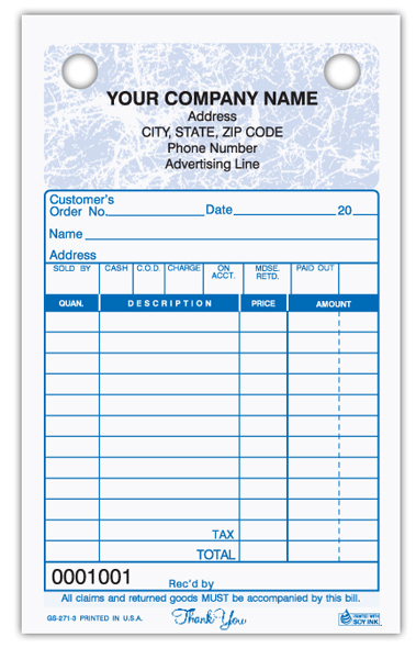 Small Register Receipt