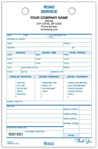 Towing and Roadside Service Register Form