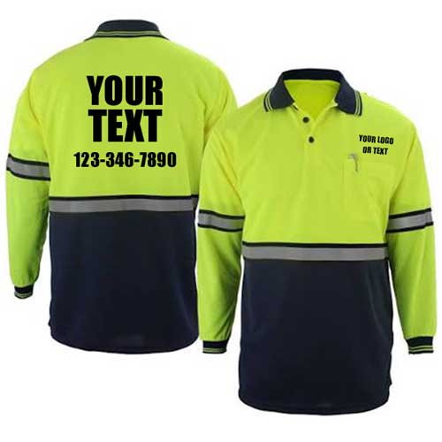 Custom Reflective Long Sleeve Polos Custom Reflective Long Sleeve Polos