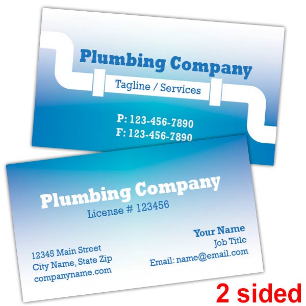 Professional Plumbing Services Business Cards - Two sided