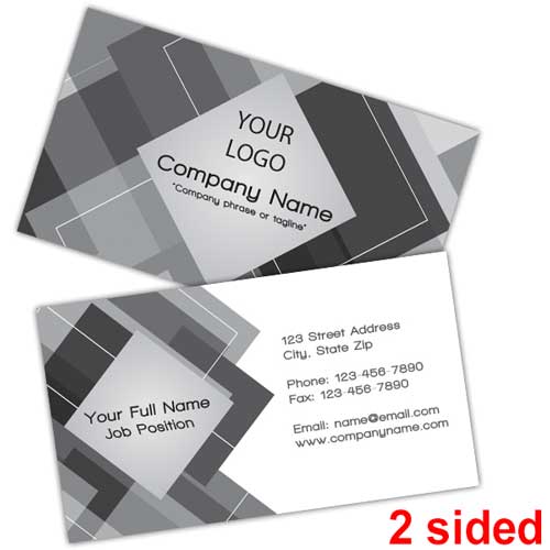 Grey Geometric Business Cards