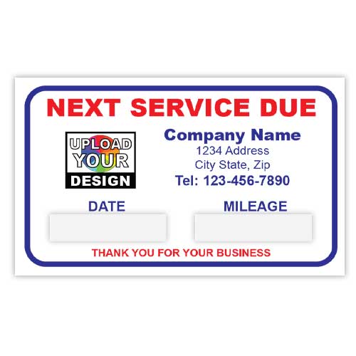 Next Service Due Windshield Stickers