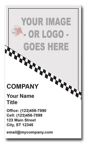 Automotive Business Card with Racing Checker Divider