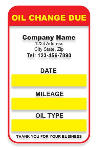 Static Cling Label Oil Change Due Sticker Prin4less Static Cling Label Oil Change Due