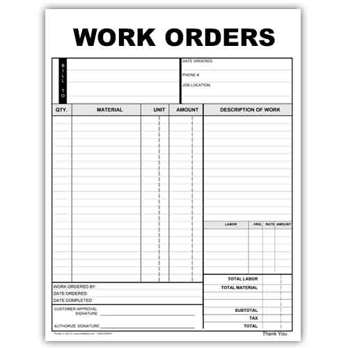 Handyman Work Order Template PDF Template
