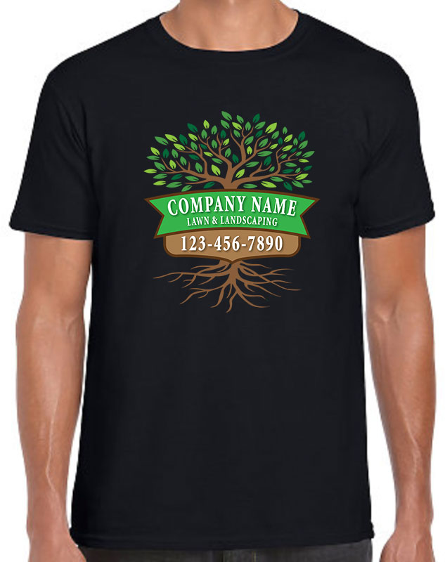 Tree & Lawn Work Shirt dark shirt imprint