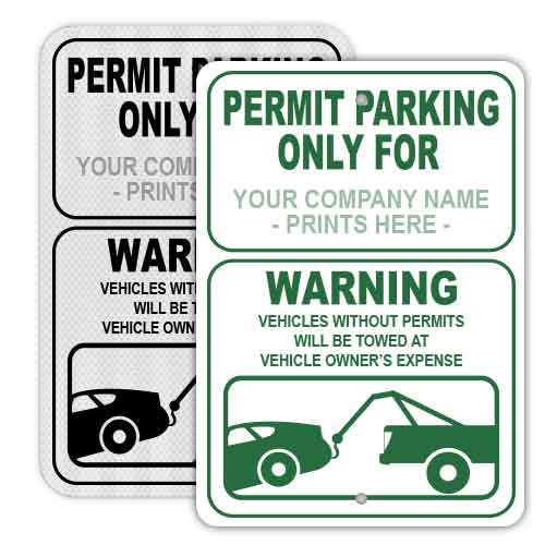 Custom Printed Permit Parking Signs