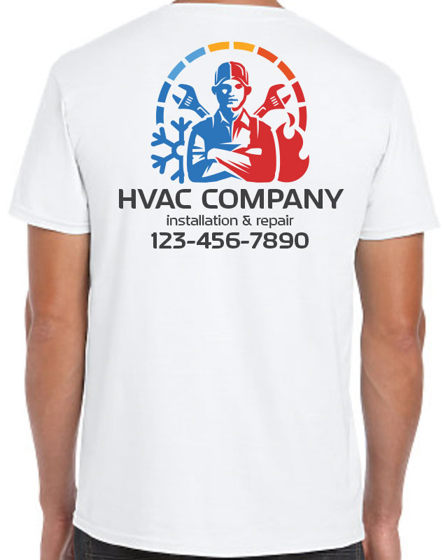 HVAC Employee Uniform with back imprint