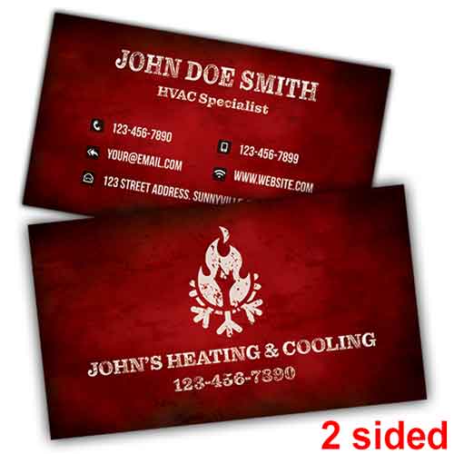 HVAC Grunge Business Cards