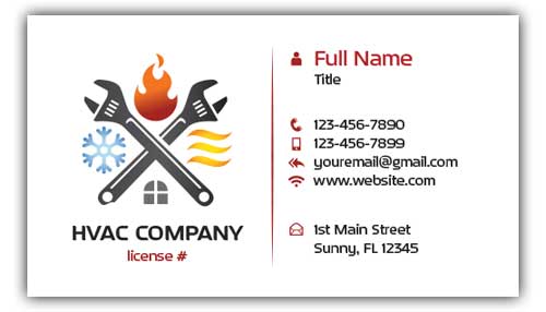 HVACR Crossed Wrenches Icon Business Card Template
