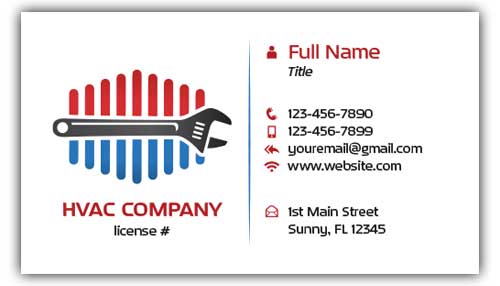 HVACR Wrench Thermometer Business Card Template