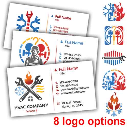 HVACR Technician Business Cards HVAC Logos PrintIt4Less