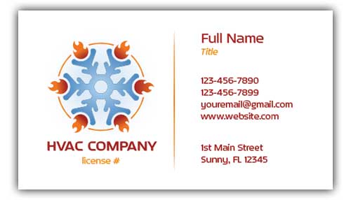 HVACR Flaming Snowflake Business Cards
