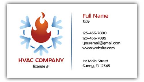 HVACR Snowflake and Flame Business Cards
