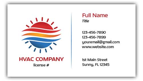 HVACR Sunburst Business Cards
