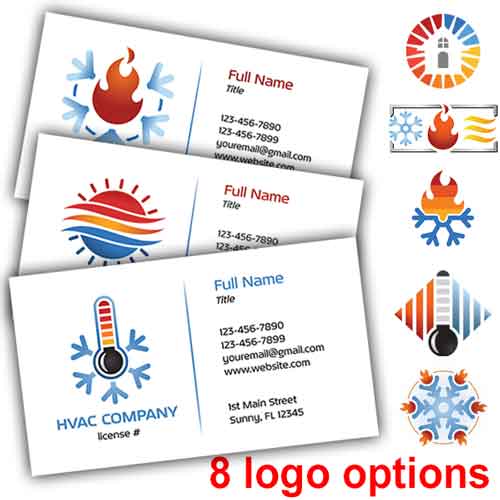 HVACR Temperature Business Cards HVAC Logos