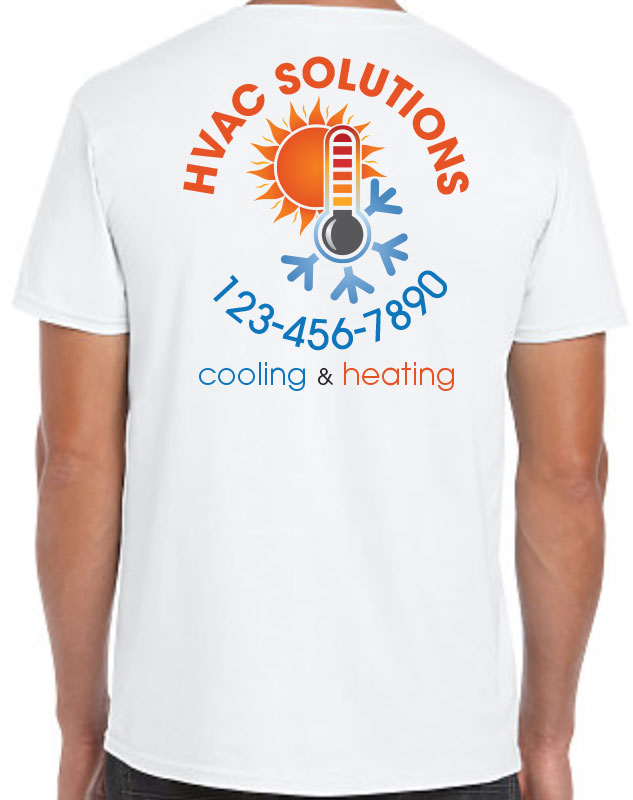 HVAC Uniforms with Thermometer Logo with back imprint