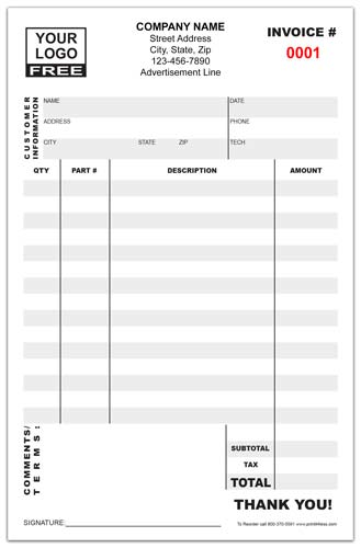 Half Page Business Invoices