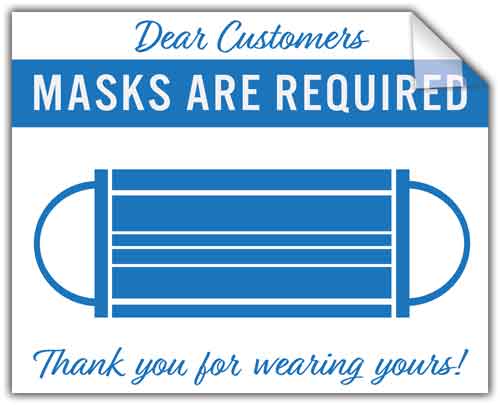 Masks are Required Window Signs